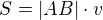 $S=|AB|\cdot v$