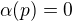 $\alpha(p)=0$