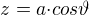 $z=a{\cdot}cos{\vartheta}$