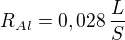 kopírovat do textarea $R_{Al} = 0,028\,\frac{L}{S}$