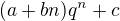 kopírovat do textarea $(a+bn)q^n+c$