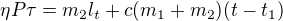 kopírovat do textarea $\eta P\tau =m_{2}l_{t}+c(m_{1}+m_{2})(t-t_{1})$