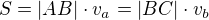 $S=|AB|\cdot v_a=|BC|\cdot v_b$