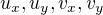 $u_x,u_y,v_x,v_y$