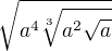 $\sqrt{a^{4}\sqrt[3]{a^{2}\sqrt{a}}}$