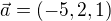 $\vec{a}=(-5,2,1)$