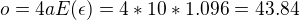 kopírovat do textarea $o=4aE(\epsilon)=4*10*1.096=43.84$