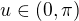$u\in(0,\pi)$