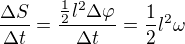 kopírovat do textarea $\frac{\Delta S}{\Delta t}=\frac{\frac 12l^2 \Delta \varphi}{\Delta t}=\frac 12 l^2\omega$