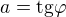 $a=\text{tg}\varphi $