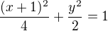 kopírovat do textarea $\frac{(x+1)^2}{4}+\frac{y^2}{2}=1$