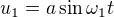 $u_1=a\sin\omega_1t$