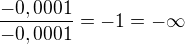 $\frac{-0,0001}{-0,0001}=-1=-\infty $