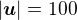 $|\boldsymbol{u}|=100$