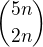 ${5n \choose 2n}$