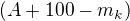 $(A+100-m_k)$