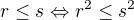 $r\leq s \Leftrightarrow r^2\leq s^2$