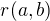 $r(a, b)$