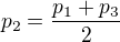 kopírovat do textarea $p_2=\frac {p_1+p_3}2$