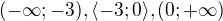 $(-\infty ;-3), \langle-3;0\rangle, (0;+\infty )$