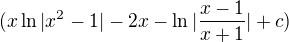 $(x\ln |x^2-1|-2x-\ln |\frac{x-1}{x+1}|+c)$