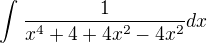 $\int_{}^{}\frac{1}{x^{4}+4+4x^2-4x^2}dx$