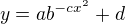 kopírovat do textarea $y=ab^{-cx^{2}}+d$