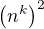 $ \left(n^k\right)^2 $