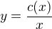 $y=\frac{c(x)}{x}$