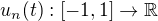 $u_{n}(t): [-1,1] \rightarrow \mathbb{R}$