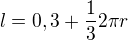 $l=0,3 + \frac{1}{3}2\pi r$
