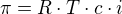 $\pi = R\cdot T\cdot c\cdot i$