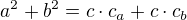 $a^2+b^2=c\cdot c_a+c\cdot c_b$