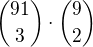 kopírovat do textarea ${91 \choose 3} \cdot {9 \choose 2}$
