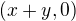 $(x+y,0)$