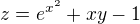 $z=e^{x^{2}}+xy-1$