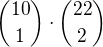 ${10 \choose 1}\cdot {22 \choose 2}$