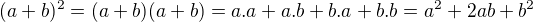 kopírovat do textarea $(a+b)^2=(a+b)(a+b)=a.a+a.b+b.a+b.b= a^2+2ab+b^2$