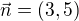 kopírovat do textarea $\vec{n}=(3,5)$