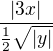 $\frac{|3x|}{\frac12\sqrt{|y|}}$