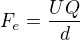 kopírovat do textarea $F_e=\frac{UQ}d$