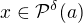 $x \in \mathcal{P}^{\delta}(a)$