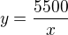 kopírovat do textarea $y=\frac{5 500}{x}$
