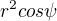 $r^{2}cos\psi $