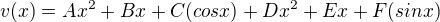 kopírovat do textarea $v(x)=Ax^2+Bx+C(cosx)+Dx^2+Ex+F(sinx)$