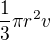 $\frac{1}3{}\pi r^{2}v$