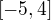 $[-5,4]$