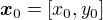 $\boldsymbol{x}_0=[x_0,y_0]$