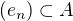 $(e_n)\subset A$