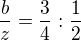 $\frac bz = \frac 34 : \frac 12$